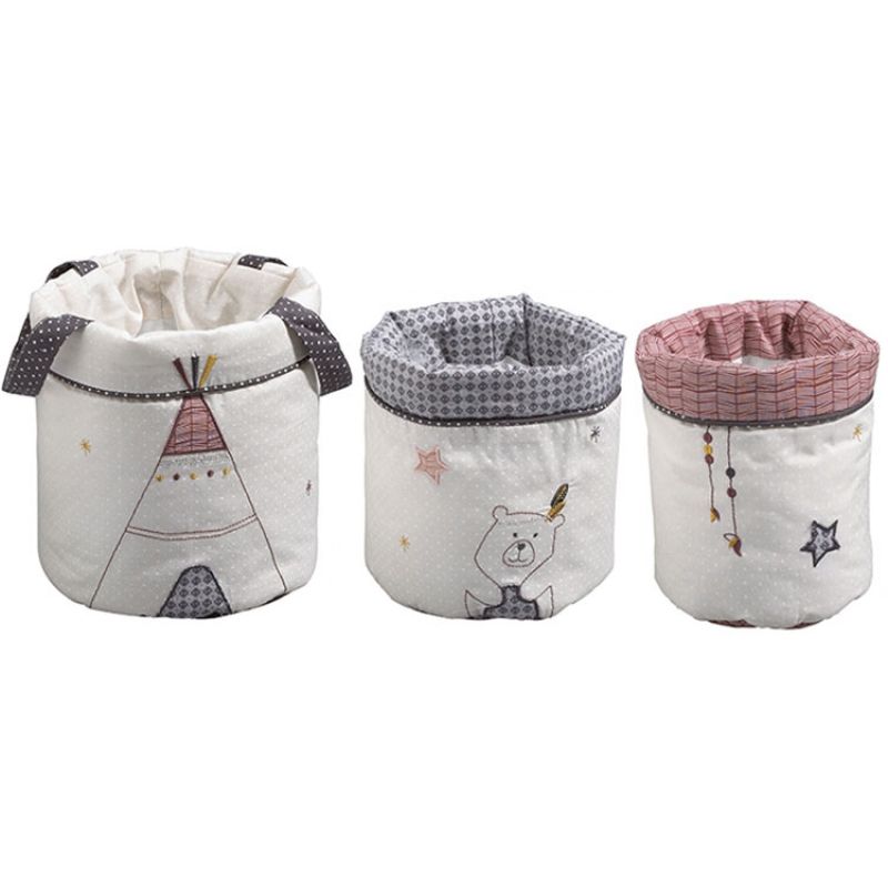 Lot de 3 paniers de toilette Timouki Sauthon
