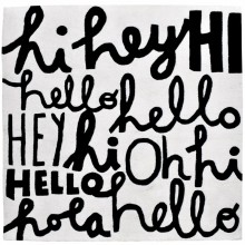 Tapis coton Hi, Hey, Hola Wonderful words by Aless Baylis (150 x 150 cm)   par Lilipinso