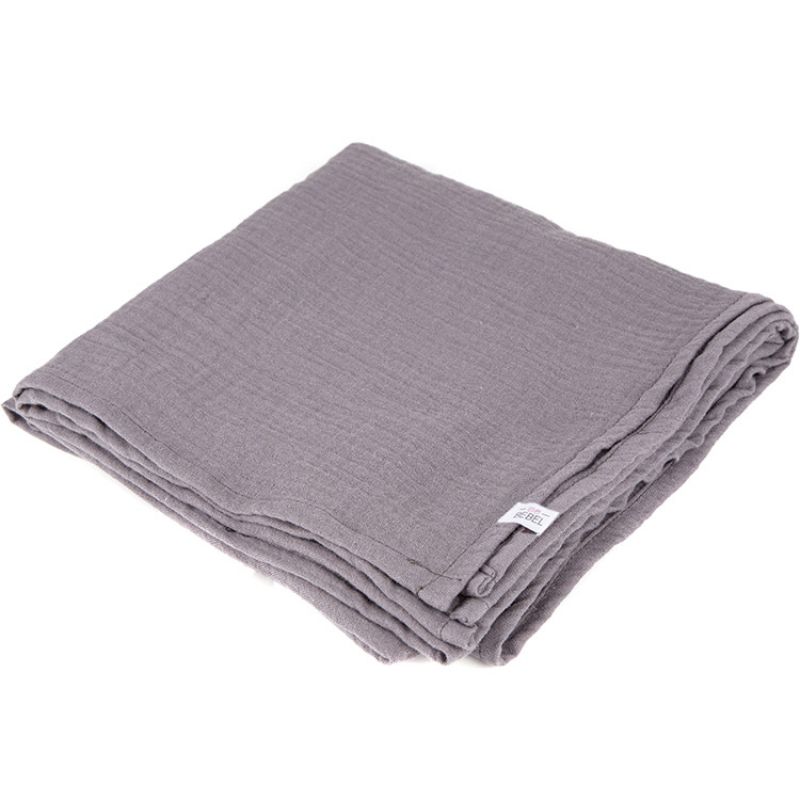 Lange en coton gris souris (90 x 90 cm) BEBEL