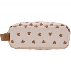 Trousse simple Cœurs Marron - Atelier Wagram