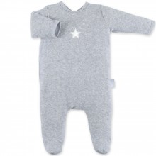 Pyjama léger en terry Stary mixed grey (3-6 mois : 60 à 67 cm)  par Bemini