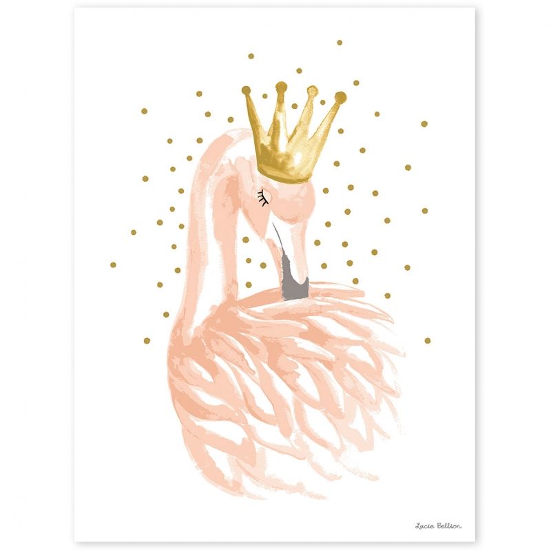 Affiche flamant rose Flamingo by Lucie Bellion (30 x 40 cm) Lilipinso Produit 1 grande taille