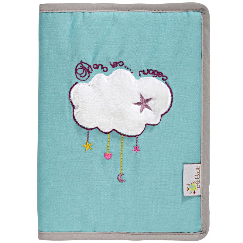 Protège carnet de santé en coton bio Dans les nuages P'tit Basile
