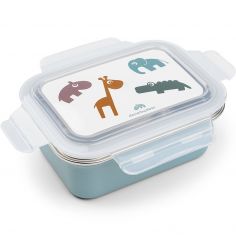 Boîte à goûter inox Deer friends Bleu