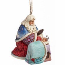Figurine de Noël à suspendre Le Père Noël et l'Enfant Jésus (8 cm)  par Jim Shore
