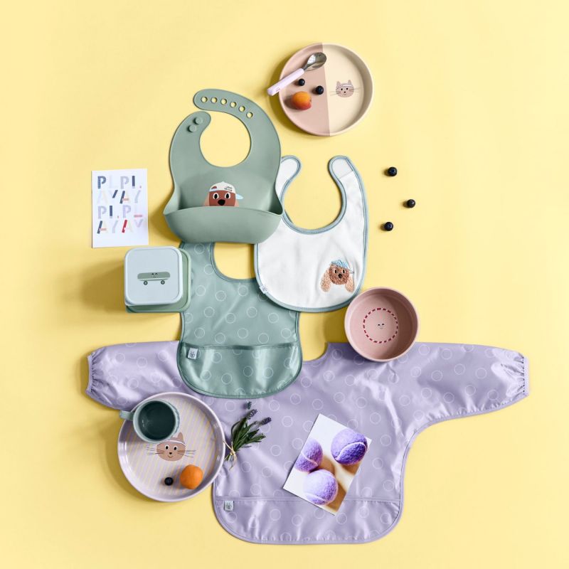 Lot de 2 bavoirs manches longues Tiny Team Chat Lässig Ambiance 8