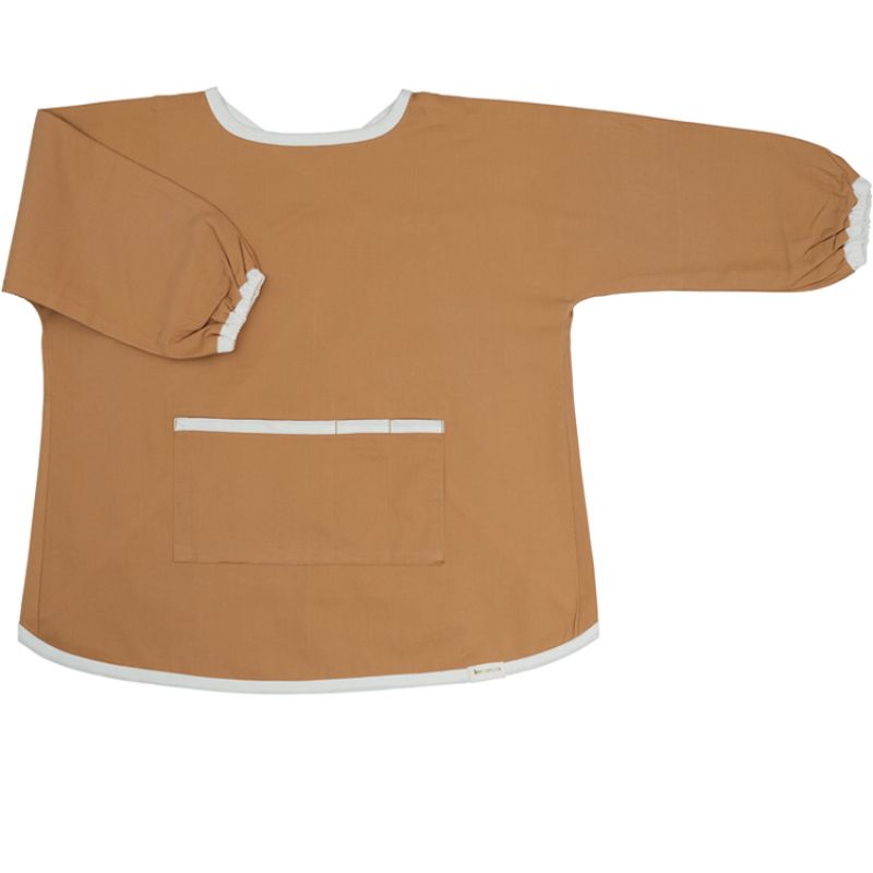 Bavoir manches longues ocre Fabelab
