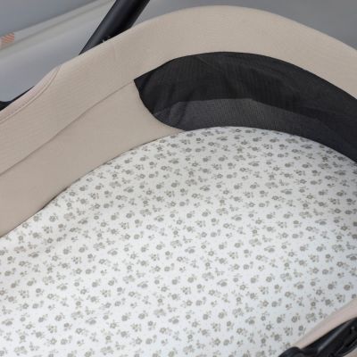 Lot de 2 draps housses pour nacelle Little Bloom Fleurs Gris