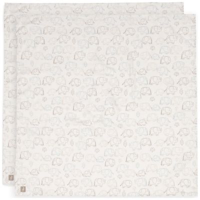 Lot de 2 maxi-langes en coton Elephant Tales (115 x 115 cm) Jollein