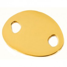 Bracelet empreinte gourmette mini galet chaîne simple 18 cm (or jaune 750°)   par Les Empreintes