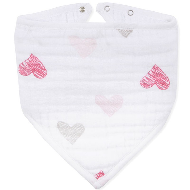 Bavoir bandana Lovebird sketchy heart  aden + anais