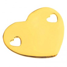 Bracelet empreinte coeur 2 trous coeur sur double chaîne 18 cm (or jaune 750°)   par Les Empreintes