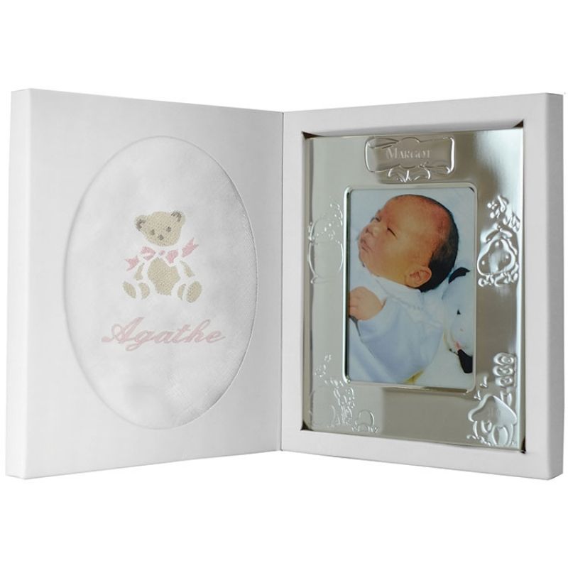 Coffret de naissance cadre + lange rose (personnalisable) ANVIE Packaging 1 grande taille