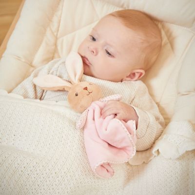 Doudou plat Lapin rond rose