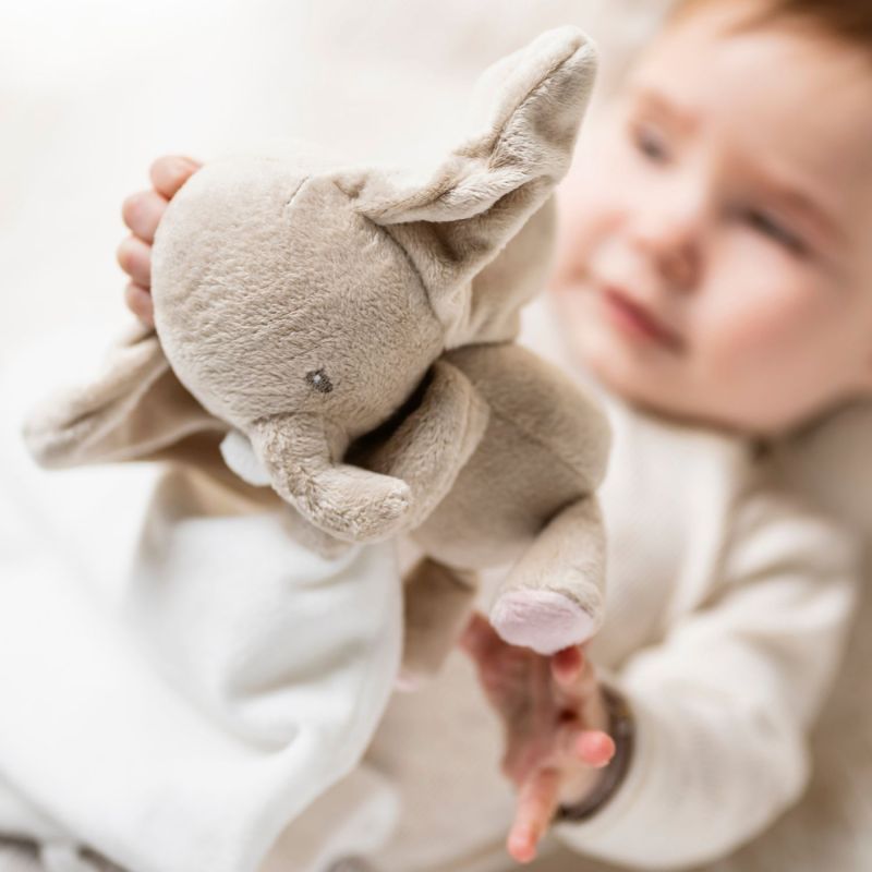 Doudou câlin Fanfan l'éléphant Blanc crème (27 cm) Nattou Ambiance 2