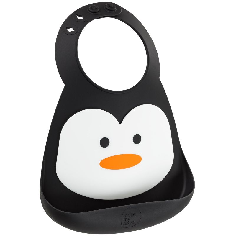 Bavoir silicone à poche Pingouin Make My Day
