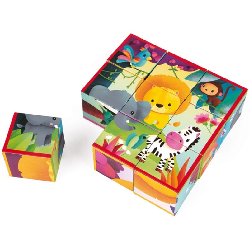 Puzzle cube Kubkid Jungle (9 cubes) Janod