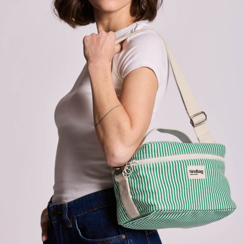 Lunch bag isotherme Igor Rayures Fines Vert Hindbag Ambiance 1