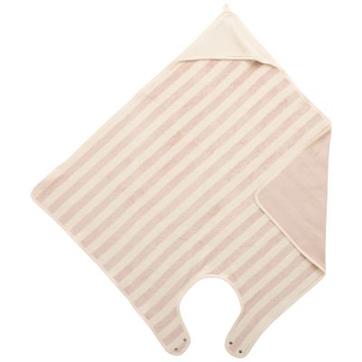 Cape de bain Tablier en bambou rayée ivoire et galet (100x100 cm) BB & Co