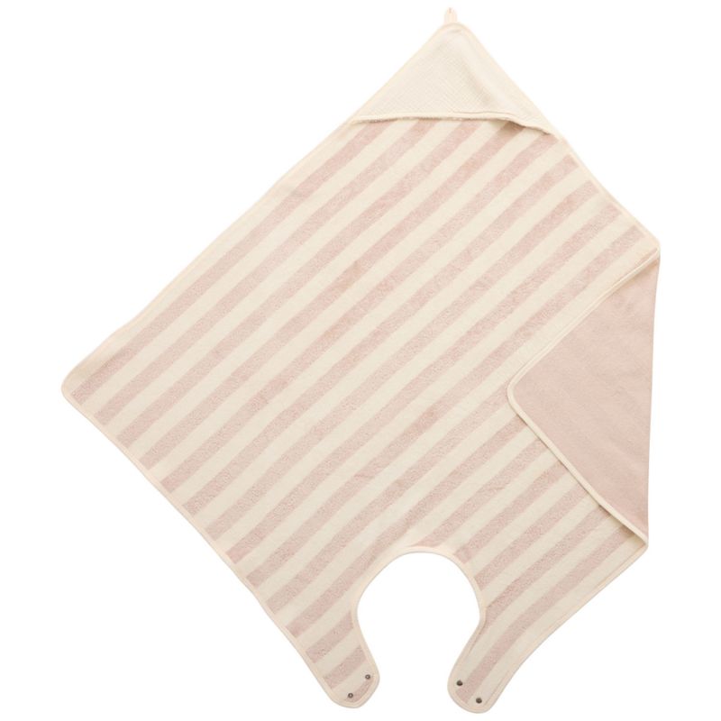 Cape de bain Tablier en bambou rayée ivoire et galet (100x100 cm) BB & Co Produit 1