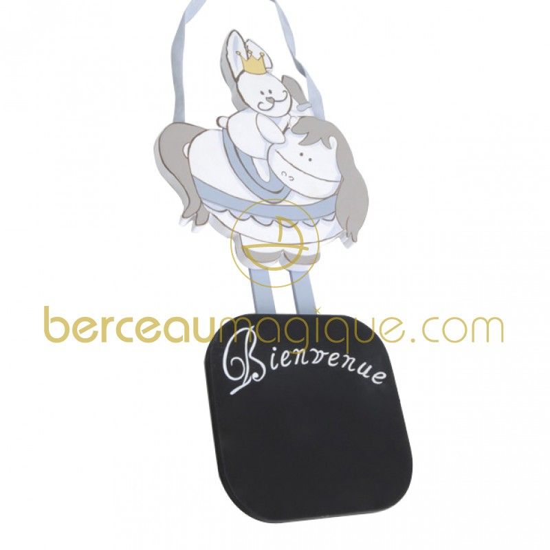 Plaque de porte Bienvenue bleu Amadeus Les Petits