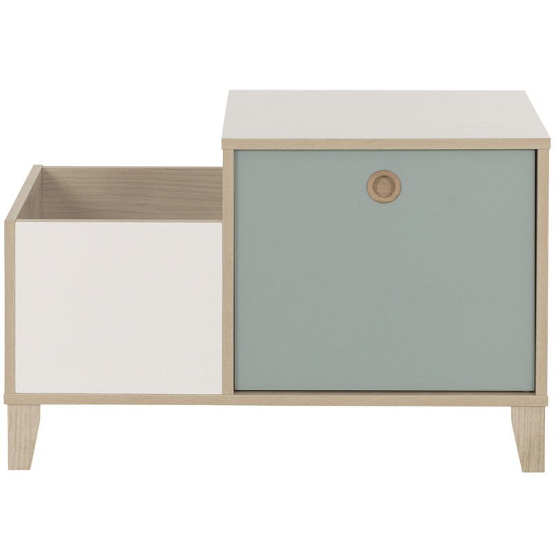 Coffre 2 niches 1 tiroir amovible bleu aqua Lora Galipette