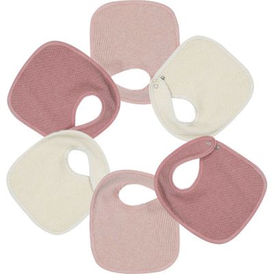 Lot de 6 bavoirs de naissance Nid d'abeille Rose