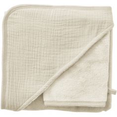 Cape de bain bambou + gant Mousse de lait (70 x 70 cm) - BB & Co