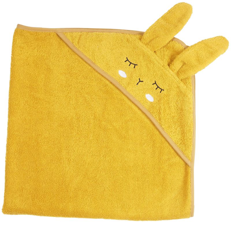 Cape de bain Lapin moutarde (80 x 80 cm) Kikadu
