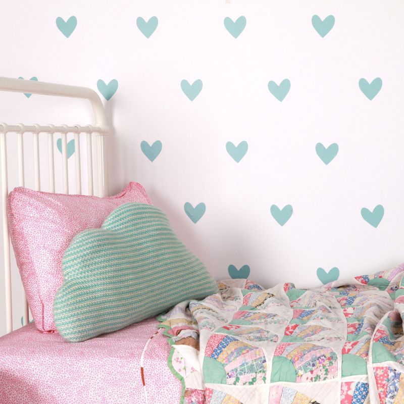 Sticker Coeurs menthe (modèle intermédiaire) Love Maé