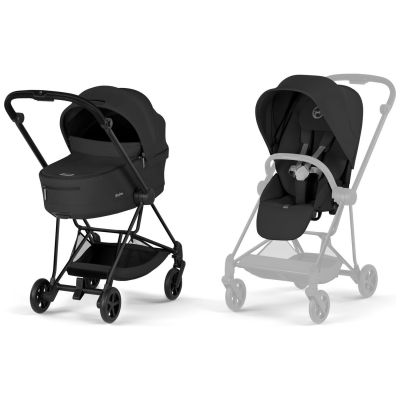 Duo MIOS 2026 Poussette citadine avec nacelle pliable et Châssis Matt Black Sepia Black