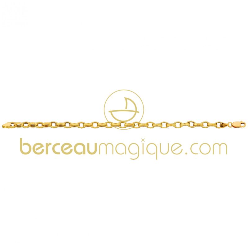Bracelet maille ovale (or jaune 750°) Berceau magique bijoux