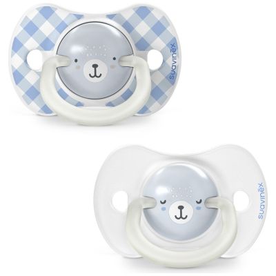 Lot de 2 sucettes symétriques SXPro Wild&Free Night and Day Bleu (6-18 mois) Suavinex