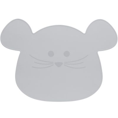Set de table en silicone souris gris Little Chums Lässig