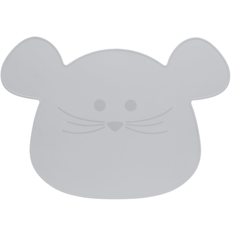 Set de table en silicone souris gris Little Chums Lässig
