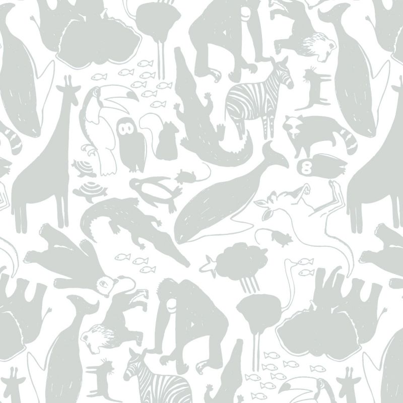 Papier peint intissé Animaux Gris de Zina Larichi (10 m) AFKliving