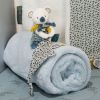 Couverture bébé en polaire Yoca le koala bleu (70 x 100 cm)  par Doudou et Compagnie