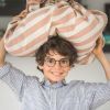 Sac à jouets 2 en 1 Noomad Original Stripes Pink Play&Go Ambiance 5