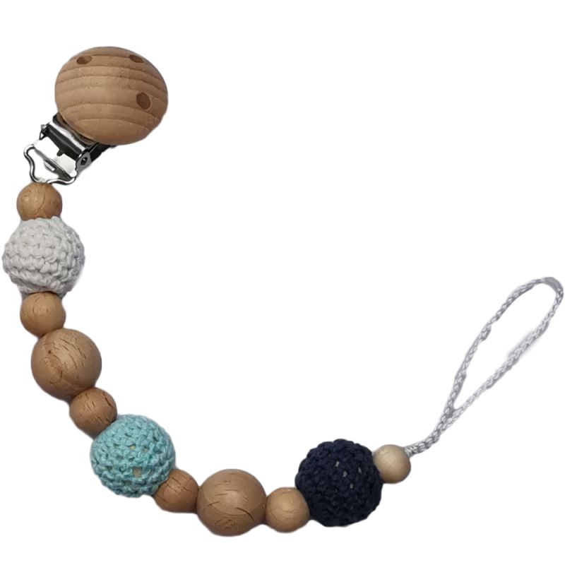 Attache sucette en bois Yoyo bleu Tata Lucette