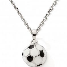 Collier Ballon de foot 42 + 3 cm (argent) - Baby bijoux