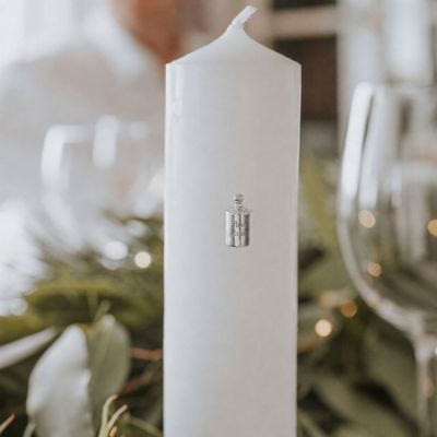 Bougie cierge Mon Petit Poids personnalisable (argent rhodié)