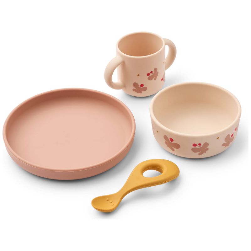 Coffret repas en silicone Vivi Butterfly Apple Blossom (4 pièces) Liewood Produit 1
