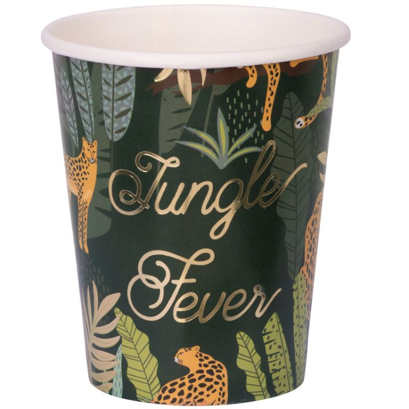 Lot de 8 gobelets en carton Jungle Fever Arty Fêtes Factory