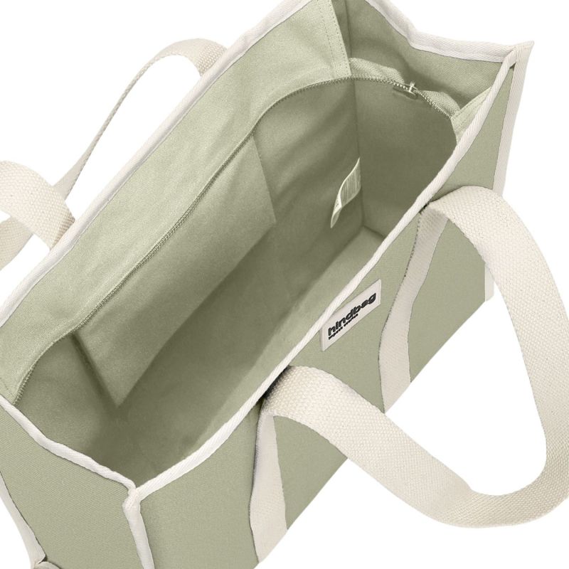 Sac cabas Oscar Vert Argile Hindbag Produit ouvert 4