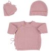 Lot brassière, bonnet et chaussons Vieux Rose (0-1 mois) Trois Kilos Sept Produit 1