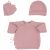 Variation Rose du produit Lot brassière, bonnet et chaussons Vieux Rose (0-1 mois) de la marque Trois Kilos Sept