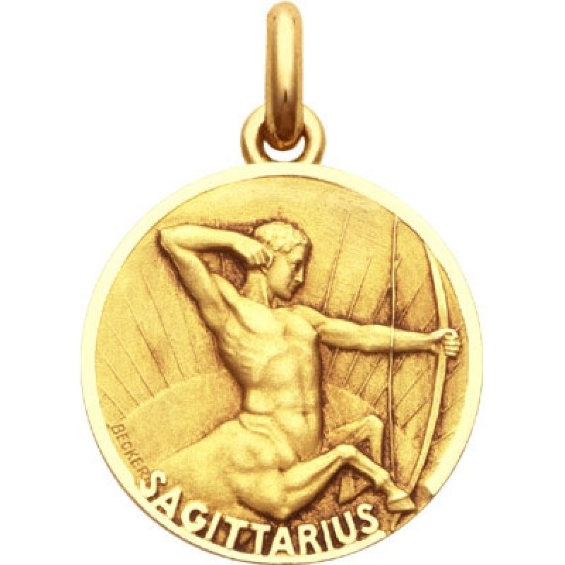 Médaille signe Sagittaire (or jaune 750°) Becker