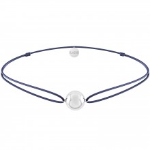 Bracelet cordon bleu marine Mini bola Joy (argent 925°)  par Ilado Paris