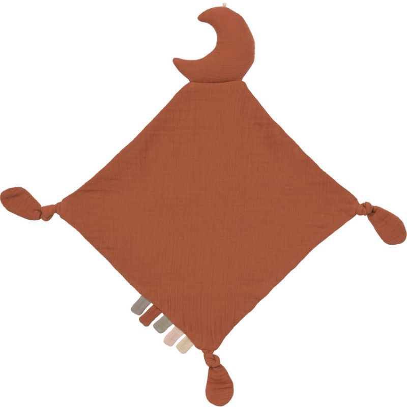 Doudou plat en coton bio Lune rouille Lässig