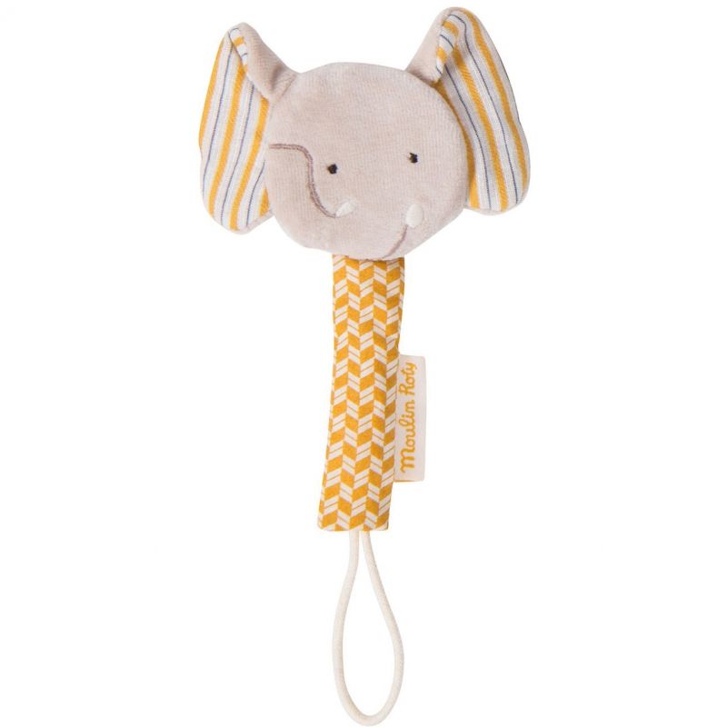 Attache sucette éléphant Les papoum Moulin Roty